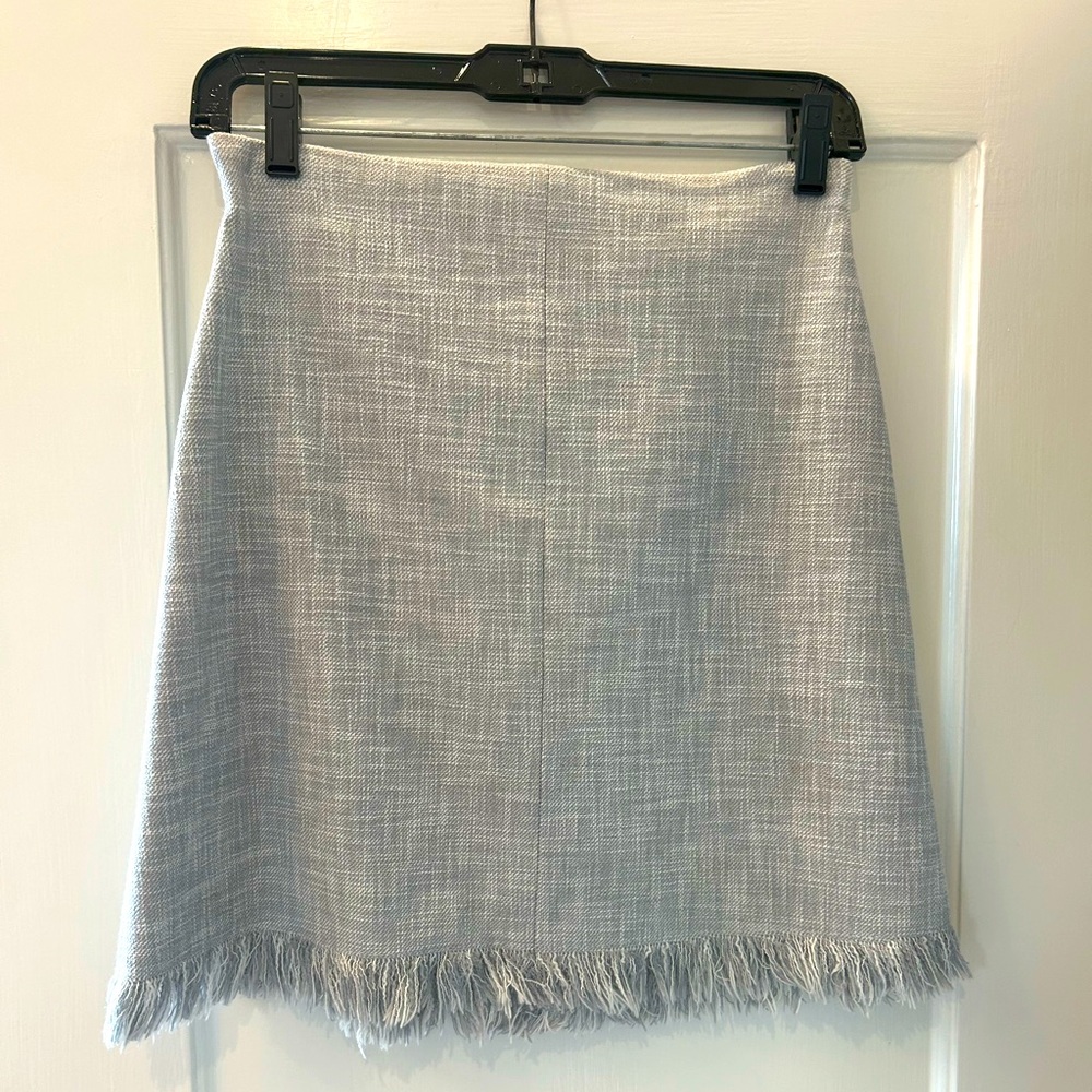 Heather Grey Skirt with Fringe